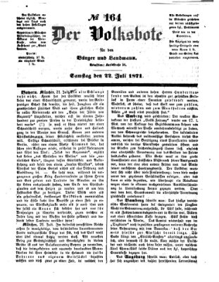 Der Volksbote für den Bürger und Landmann Samstag 22. Juli 1871