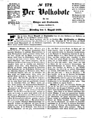 Der Volksbote für den Bürger und Landmann Dienstag 1. August 1871