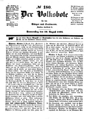 Der Volksbote für den Bürger und Landmann Donnerstag 10. August 1871