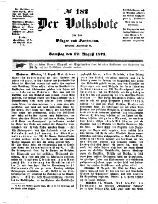 Der Volksbote für den Bürger und Landmann Samstag 12. August 1871