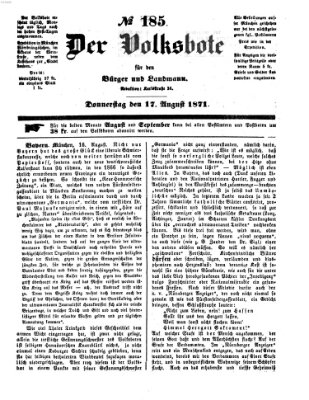 Der Volksbote für den Bürger und Landmann Donnerstag 17. August 1871