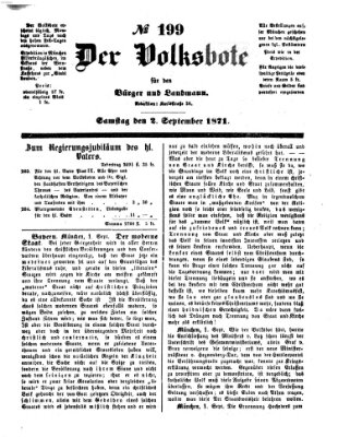 Der Volksbote für den Bürger und Landmann Samstag 2. September 1871