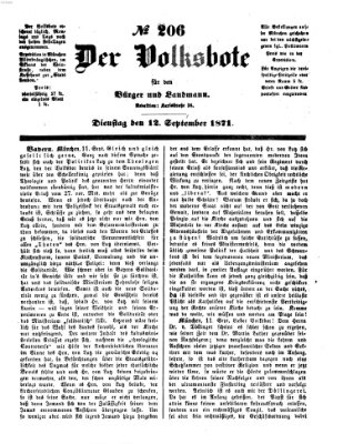 Der Volksbote für den Bürger und Landmann Dienstag 12. September 1871