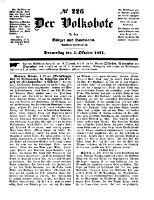 Der Volksbote für den Bürger und Landmann Donnerstag 5. Oktober 1871