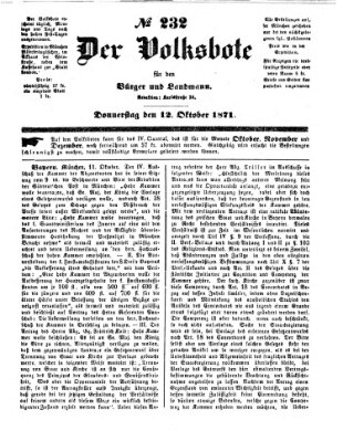 Der Volksbote für den Bürger und Landmann Donnerstag 12. Oktober 1871