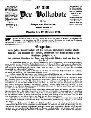 Der Volksbote für den Bürger und Landmann Dienstag 17. Oktober 1871