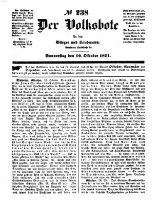 Der Volksbote für den Bürger und Landmann Donnerstag 19. Oktober 1871