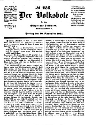 Der Volksbote für den Bürger und Landmann Freitag 10. November 1871