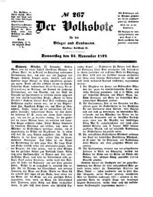 Der Volksbote für den Bürger und Landmann Donnerstag 23. November 1871