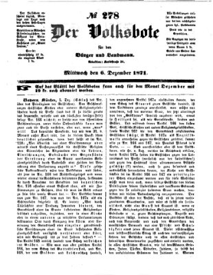 Der Volksbote für den Bürger und Landmann Mittwoch 6. Dezember 1871