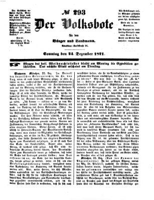 Der Volksbote für den Bürger und Landmann Sonntag 24. Dezember 1871