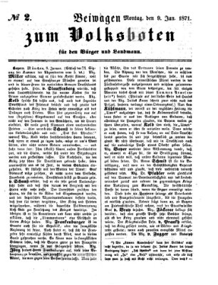 Der Volksbote für den Bürger und Landmann Montag 9. Januar 1871