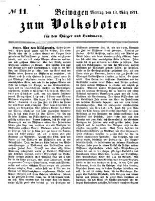 Der Volksbote für den Bürger und Landmann Montag 13. März 1871