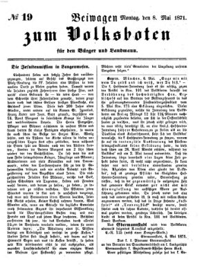 Der Volksbote für den Bürger und Landmann Montag 8. Mai 1871