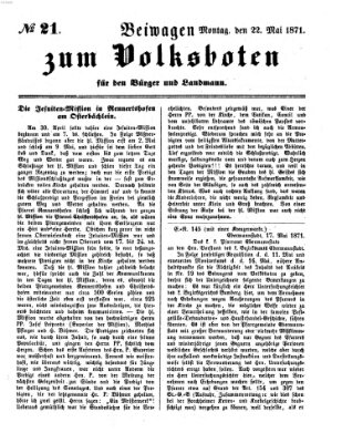 Der Volksbote für den Bürger und Landmann Montag 22. Mai 1871