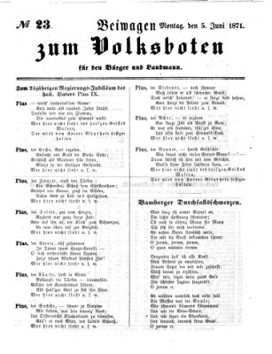 Der Volksbote für den Bürger und Landmann Montag 5. Juni 1871