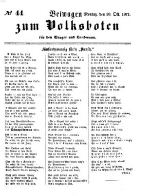 Der Volksbote für den Bürger und Landmann Montag 30. Oktober 1871