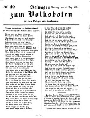 Der Volksbote für den Bürger und Landmann Montag 4. Dezember 1871