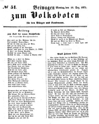 Der Volksbote für den Bürger und Landmann Montag 18. Dezember 1871