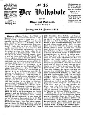 Der Volksbote für den Bürger und Landmann Freitag 19. Januar 1872