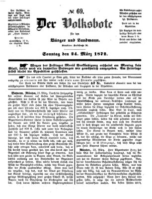 Der Volksbote für den Bürger und Landmann Sonntag 24. März 1872