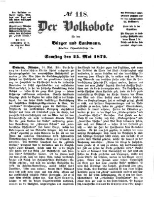 Der Volksbote für den Bürger und Landmann Samstag 25. Mai 1872