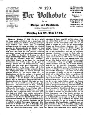 Der Volksbote für den Bürger und Landmann Dienstag 28. Mai 1872