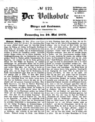 Der Volksbote für den Bürger und Landmann Donnerstag 30. Mai 1872