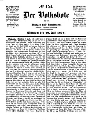 Der Volksbote für den Bürger und Landmann Mittwoch 10. Juli 1872