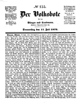 Der Volksbote für den Bürger und Landmann Donnerstag 11. Juli 1872