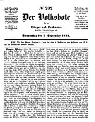 Der Volksbote für den Bürger und Landmann Donnerstag 5. September 1872