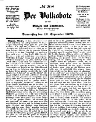 Der Volksbote für den Bürger und Landmann Donnerstag 12. September 1872