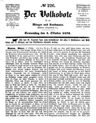 Der Volksbote für den Bürger und Landmann Donnerstag 3. Oktober 1872