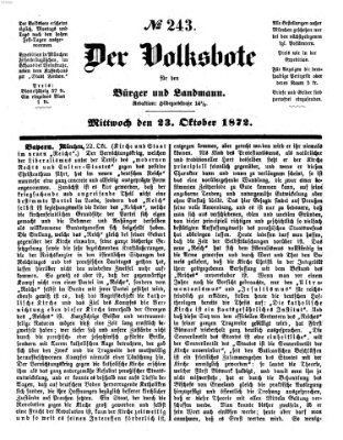 Der Volksbote für den Bürger und Landmann Mittwoch 23. Oktober 1872