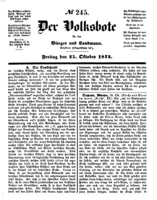 Der Volksbote für den Bürger und Landmann Freitag 25. Oktober 1872