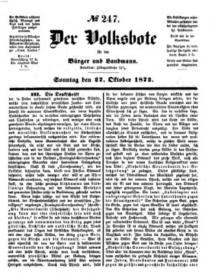 Der Volksbote für den Bürger und Landmann Sonntag 27. Oktober 1872