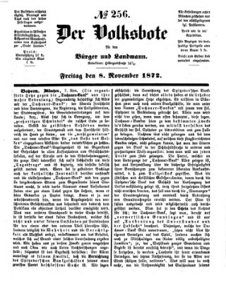 Der Volksbote für den Bürger und Landmann Freitag 8. November 1872