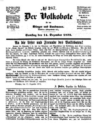 Der Volksbote für den Bürger und Landmann Samstag 14. Dezember 1872