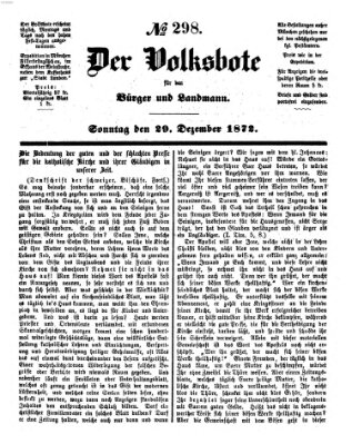 Der Volksbote für den Bürger und Landmann Sonntag 29. Dezember 1872