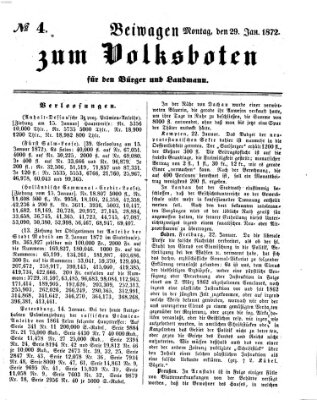 Der Volksbote für den Bürger und Landmann Montag 29. Januar 1872