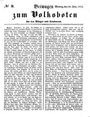 Der Volksbote für den Bürger und Landmann Montag 26. Februar 1872