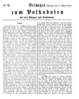 Der Volksbote für den Bürger und Landmann Montag 4. März 1872