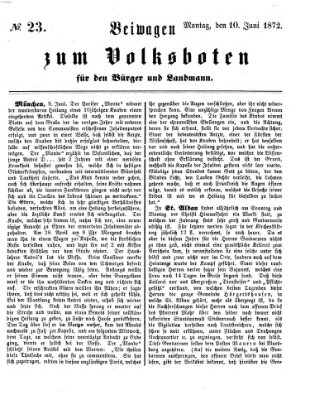 Der Volksbote für den Bürger und Landmann Montag 10. Juni 1872