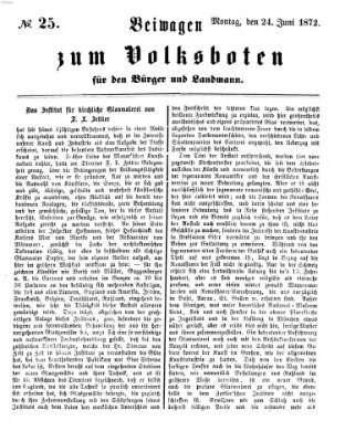 Der Volksbote für den Bürger und Landmann Montag 24. Juni 1872