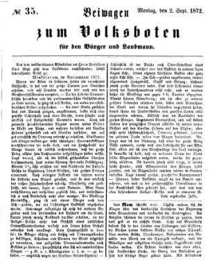 Der Volksbote für den Bürger und Landmann Montag 2. September 1872