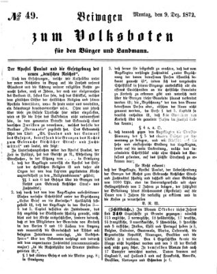 Der Volksbote für den Bürger und Landmann Montag 9. Dezember 1872