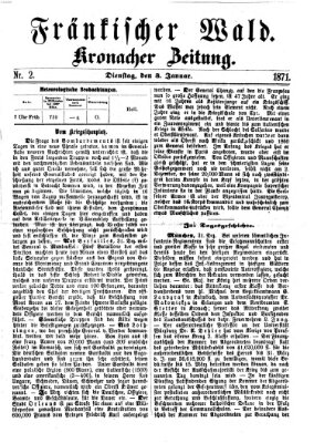 Fränkischer Wald Dienstag 3. Januar 1871