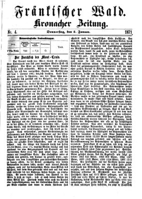 Fränkischer Wald Donnerstag 5. Januar 1871