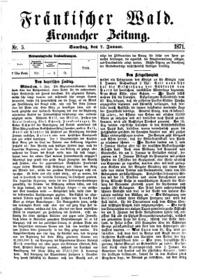 Fränkischer Wald Samstag 7. Januar 1871