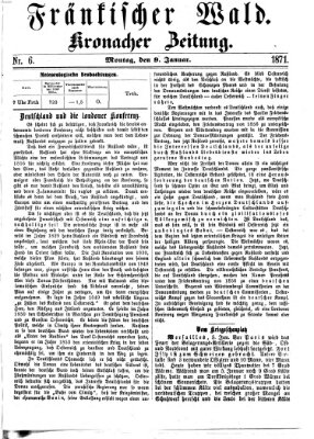 Fränkischer Wald Montag 9. Januar 1871